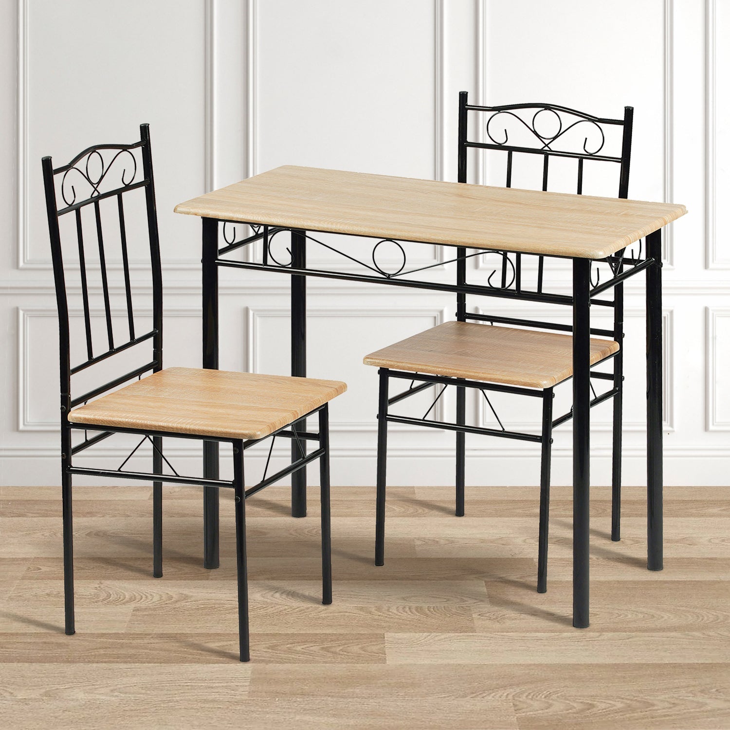 NORSEMAN 3-Piece Dining Set, Rectangular Dining Table with 2 Chairs 90*48*75cm - Colors Available