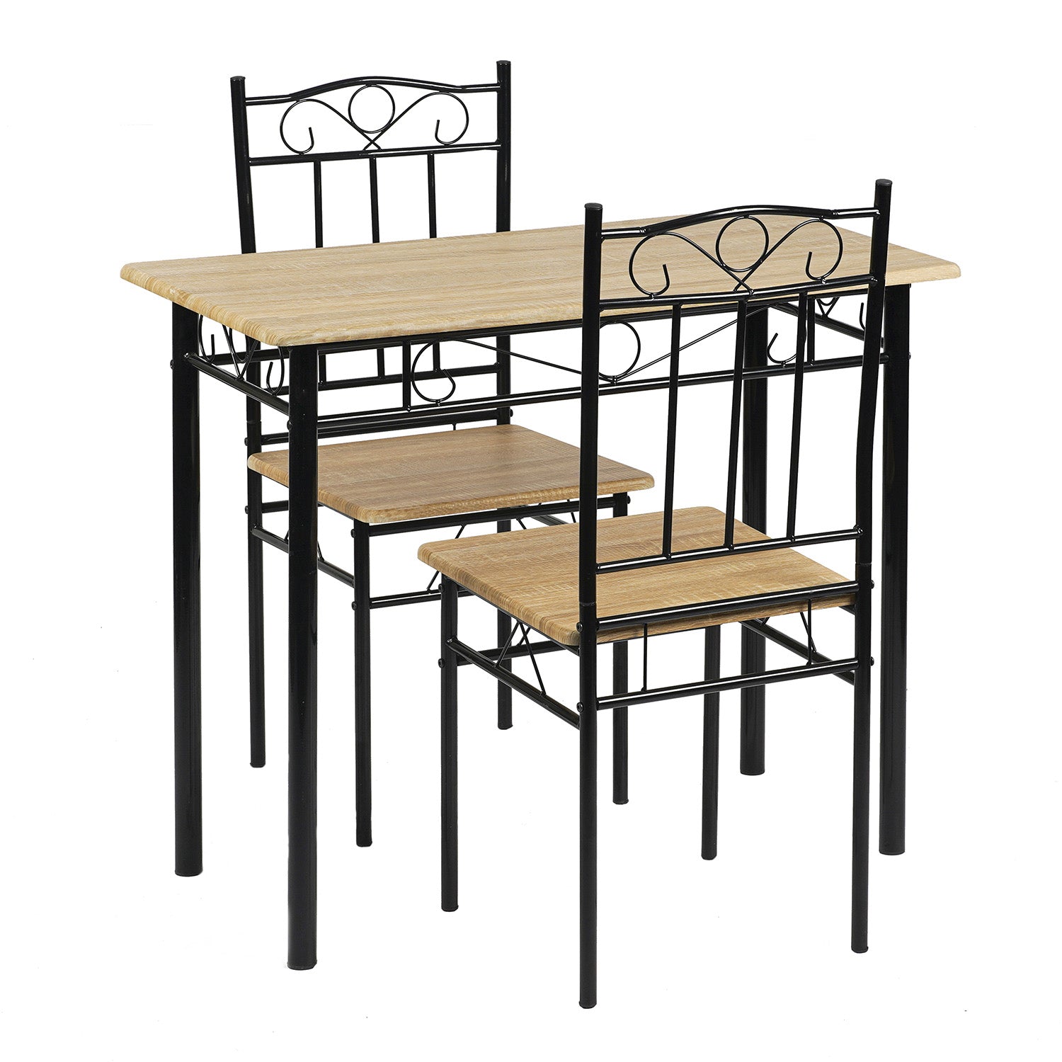 NORSEMAN 3-Piece Dining Set, Rectangular Dining Table with 2 Chairs 90*48*75cm - Colors Available