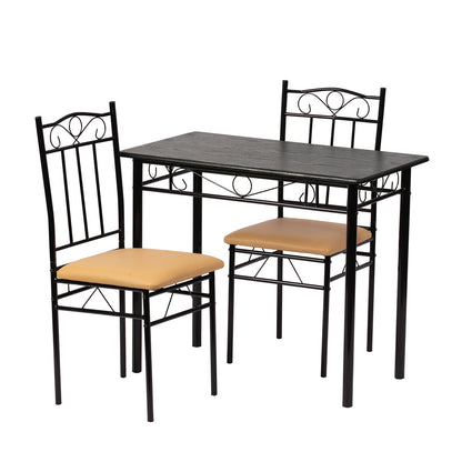 NORSEMAN 3-Piece Dining Set, Rectangular Dining Table with 2 Chairs 90*48*75cm - Colors Available
