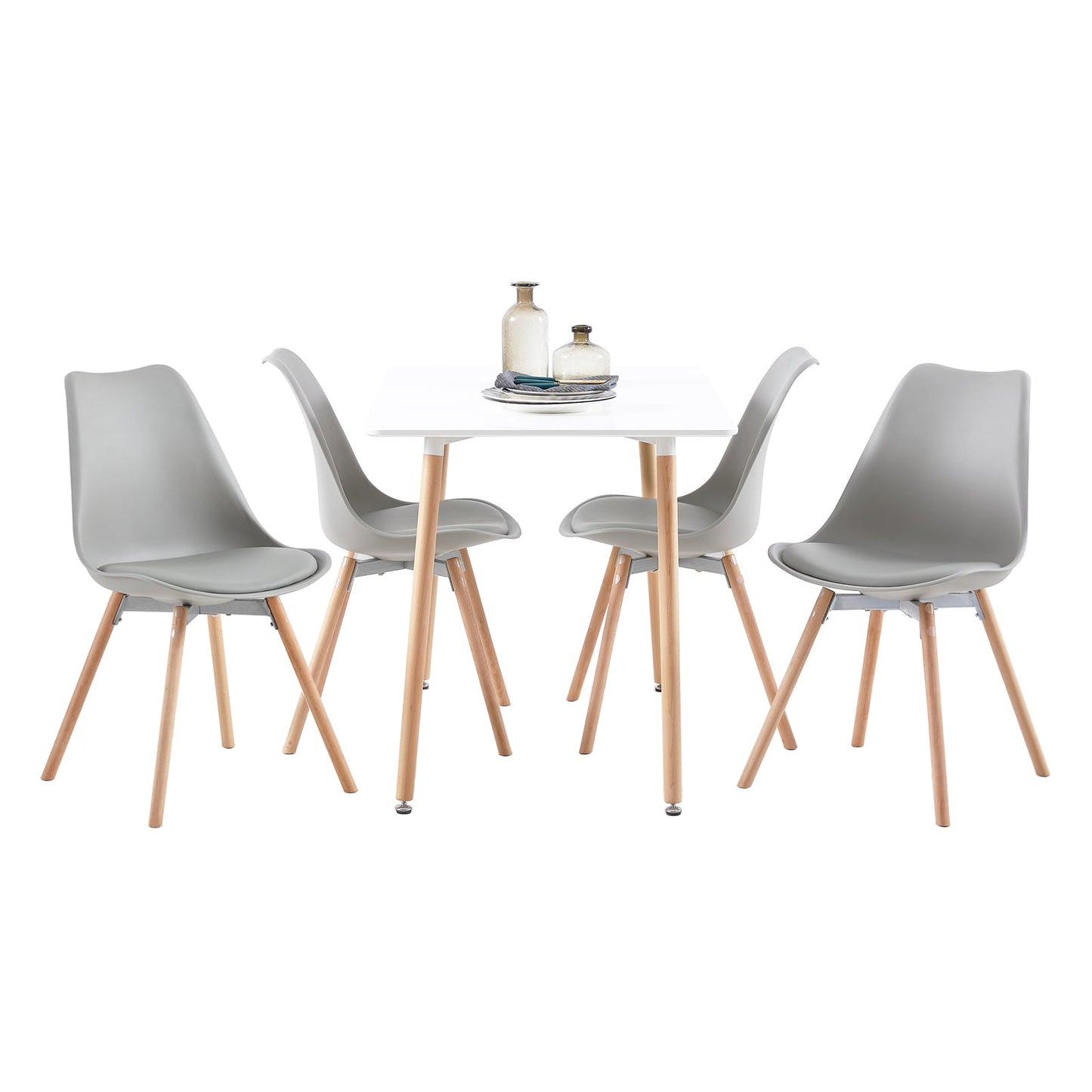 OATS PP Dining Chairs with Beech Legs - Black/White/Grey