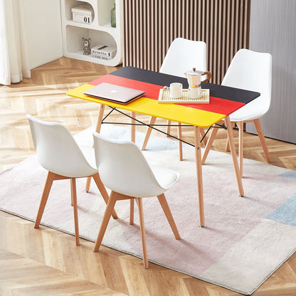 PANSY Scandinavian Dining Table with Wood Legs