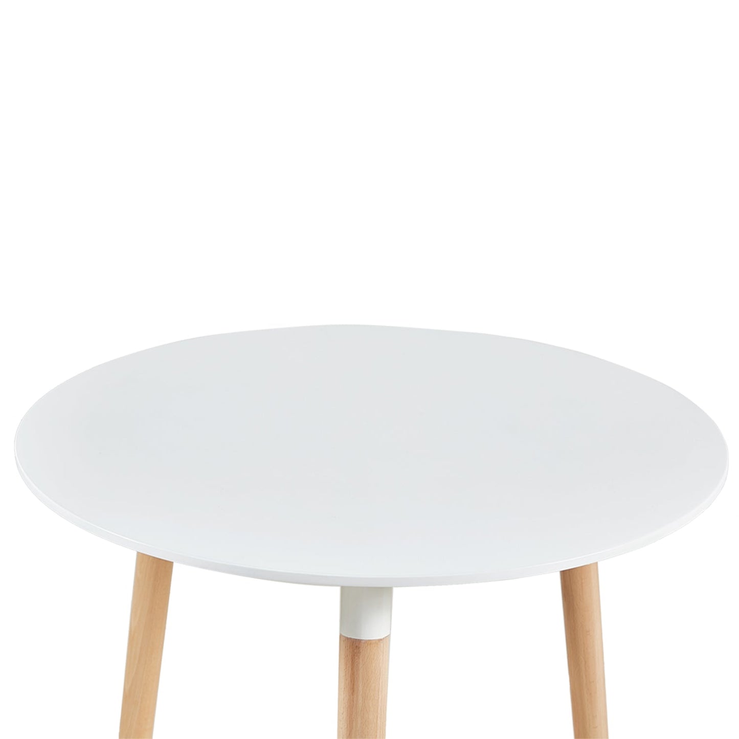 PEA Round MDF Dining Tables with 3 beech legs 80*80*74 cm - White