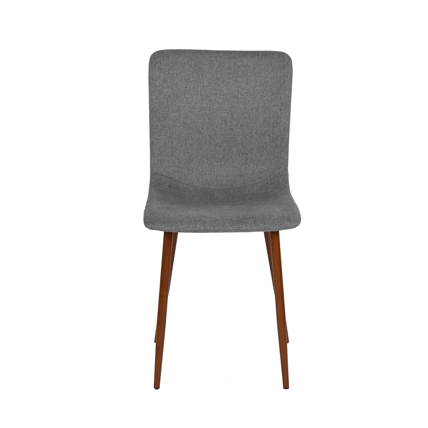 SCARGILL Fabric Dining Chair with Metal Legs - Yellow/Grey