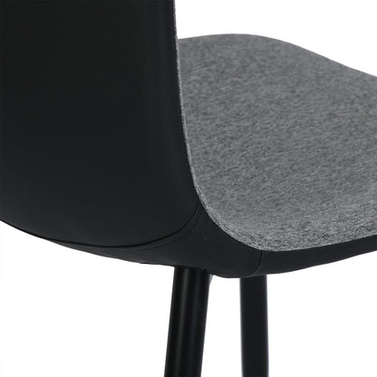 SCARGILL Fabric PU Dining Chair with Metal Legs - Grey