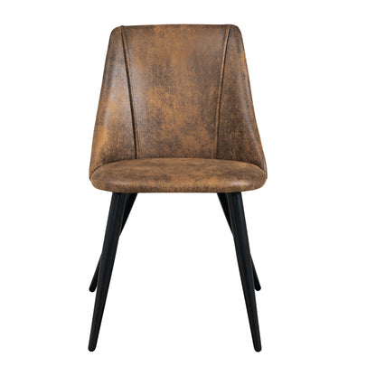 SMEG SUEDE Dining Chairs With Metal Legs - Brown