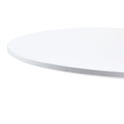 Tulip Modern White Top Round Table Simple Leisure Dining Table - White