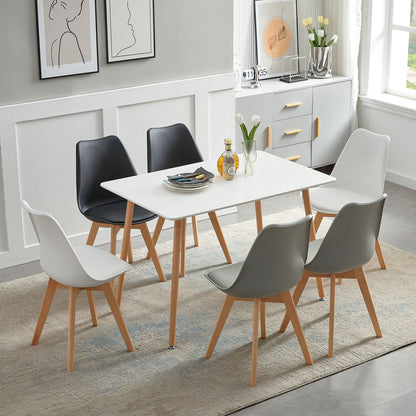 TULIP PP Dining Chairs with Beech Legs Scandinavian Design Kitchen Chairs - Black and White and Grey